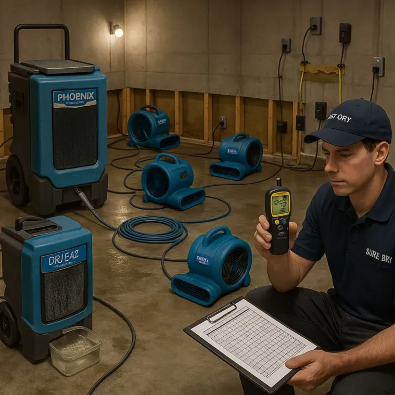 Structural Drying and Dehumidification process in Germantown, OH